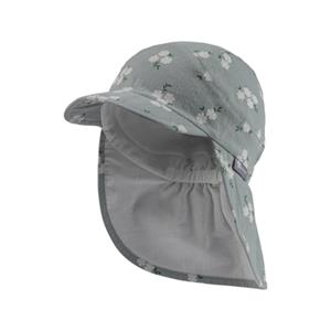 Sterntaler Peaked cap met nekbescherming bloemen steengroen