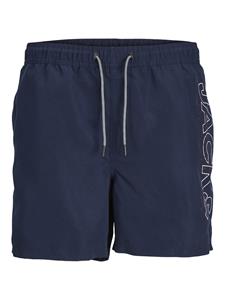 Jack & Jones Jongens zwemshort jpstfiji double logo effen donker