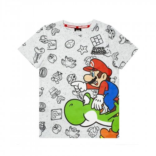 Super Mario jongens Yoshi Marl T-shirt 11-12 grijs