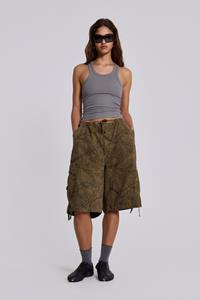 Jaded London Forest Camo Parachute Shorts