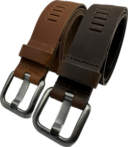ARIESZZZ Riem unisex leder cognac bruin 2 pack