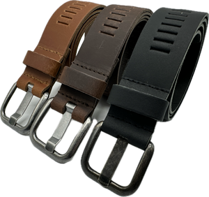 ARIESZZZ Riem unisex leder zwart bruin cognac 3 pack