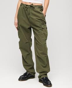 Superdry Vrouwen Para Cargobroek met Lage Taille Groen