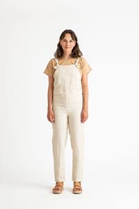 Damen vegan Overall Leinen Mandel