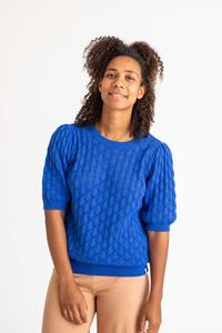 MATONA Damen vegan Pullover Gestrickt Kobaltblau