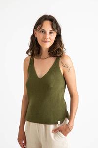 MATONA Damen vegan Strick Tank Bancha Grün