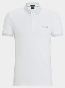 BOSS Green Poloshirt met labelprint, model 'Paule'