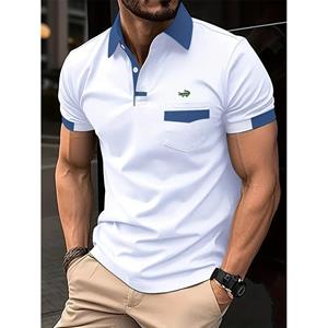 CARTELO 2024 Spring/Summer Men's Color Block Pocket POLO Shirt Sports Polo Shirt