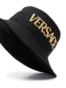 Versace Vissershoed met geborduurd logo - Zwart