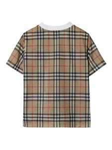 burberrykids Burberry Kids 格纹网眼 T 恤衫 - Beige