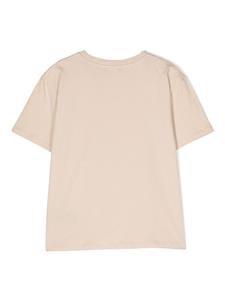 Balmain Kids Katoenen T-shirt met logo-reliëf - Beige