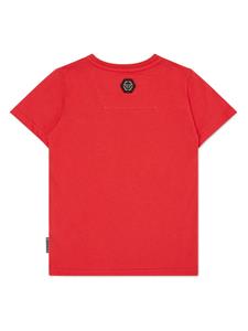 philipppleinjunior Philipp Plein Junior T-shirt verfraaid met kristallen - Rood
