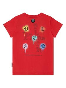 philipppleinjunior Philipp Plein Junior Katoenen T-shirt met print - Rood