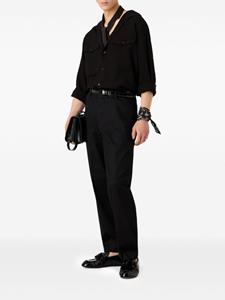 emporioarmani Emporio Armani Broek van katoenblend met toelopende pijpen - Zwart