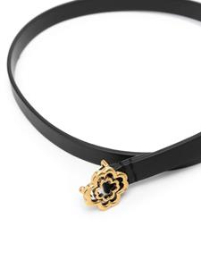 Maje Clover smalle leren riem - Zwart