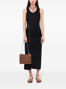 Rabanne Gestreepte midi-jurk - Zwart