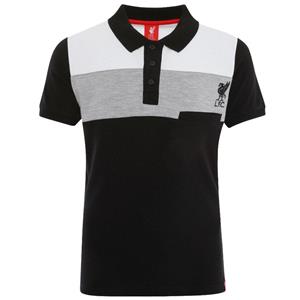 Liverpool FC Childrens/Kids Colour Block Polo Shirt 5-6 Years zwart/grijs
