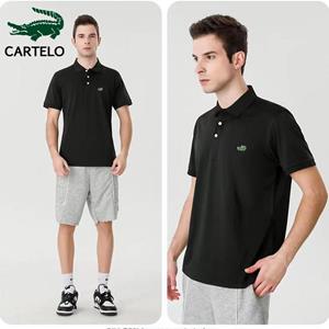 CARTELO Business and Leisure Ice Silk Fiber Polo Shirt 2024 Summer New Embroidered Polo Shirt Cool and Breathable Top