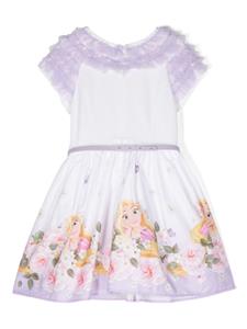 Monnalisa x Tangled katoenen jurk - Wit
