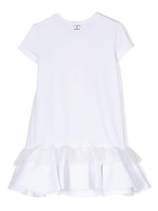twinsetkids TWINSET Kids Peplum jurk met strikdetail - Wit