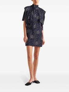 Prada Gelaagde mini-jurk met abstracte print - Blauw