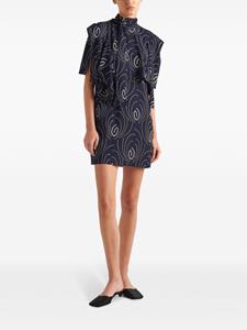 Prada abstract-print layered minidress - Blauw