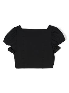 Monnalisa Cropped shirt met ruches - Zwart