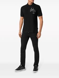 philippplein Philipp Plein Poloshirt verfraaid met kristallen - Zwart