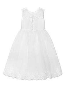 Sarah Louise embroidered sleeveless flared dress - Wit