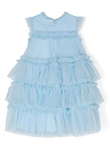 Monnalisa Jurk met logoplakkaat - Blauw