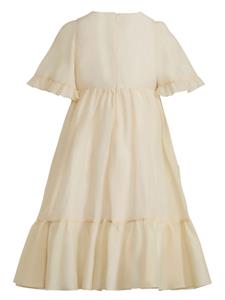 etrokids ETRO KIDS Jurk met geborduurde bloemen van katoen-zijde - Beige
