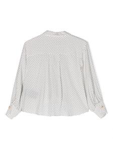 balmainkids Balmain Kids Crêpe shirt met geometrische print - Wit