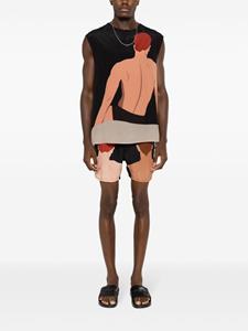 amirslama Amir Slama Zijden shorts met print - Zwart