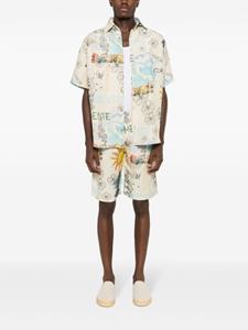 amirslama Amir Slama Shorts met elastische taille en print - Beige