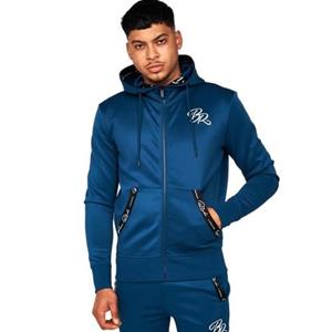 Pertemba FR - Apparel Born Rich Foletti-hoodie met volledige ritssluiting voor heren L blauw