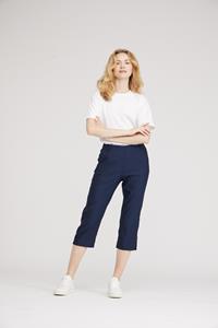 LAURIE Damen vegan Hose Taylor Regular Capri Medium Length Navy