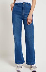 Lanius Damen vegan High Waist Jeans Marlene Mid Blue