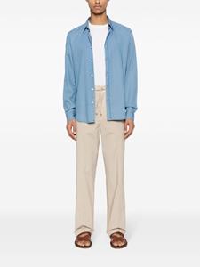 Canali Mid waist straight broek - Beige
