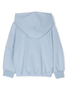 Monnalisa Jersey hoodie verfraaid met kristallen - Blauw