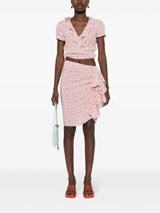 rotatebirgerchristensen ROTATE BIRGER CHRISTENSEN Mini-rok met hartprint en franje - Wit