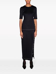 rosettagetty Rosetta Getty Midi-rok met drukknopen - Zwart