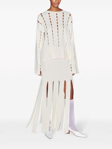rosettagetty Rosetta Getty Rok met franje - Beige