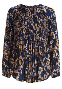Betty Barclay  Blauw Plisse blouse print 