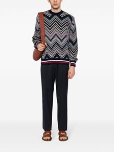 Missoni Gebreide sjaal met chevron streep - Blauw