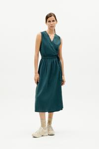 Thinking mu Damen vegan Kleid Poppy Seersucker Grün