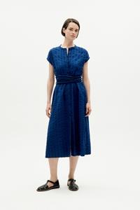 Thinking mu Damen vegan Kleid Gretel Seersucker Blau