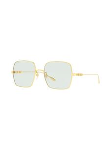 Gucci Eyewear Zonnebril met vierkant montuur - Goud