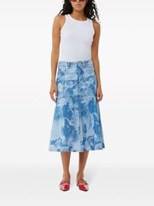 GANNI Rok met gebleekt effect - Blauw