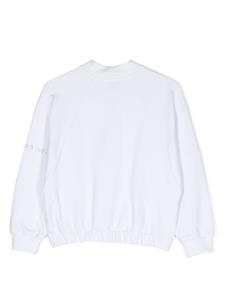 Monnalisa Sweater met logo en rits - Wit