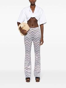 Missoni sequinned zigzag-woven flared trousers - Groen